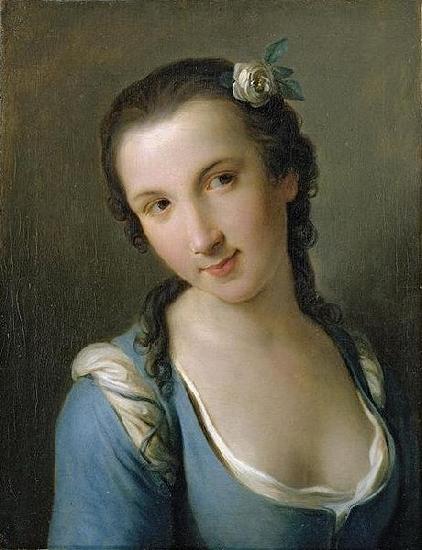 Pietro Antonio Rotari A Girl in a Blue Dress oil painting image